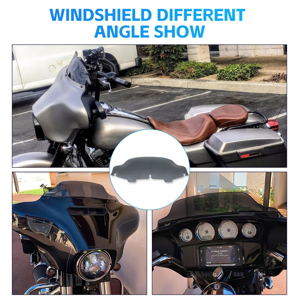 6" Smoke Batwing Windshield Windscreen For Harley Street Electra Glide 1996-2013