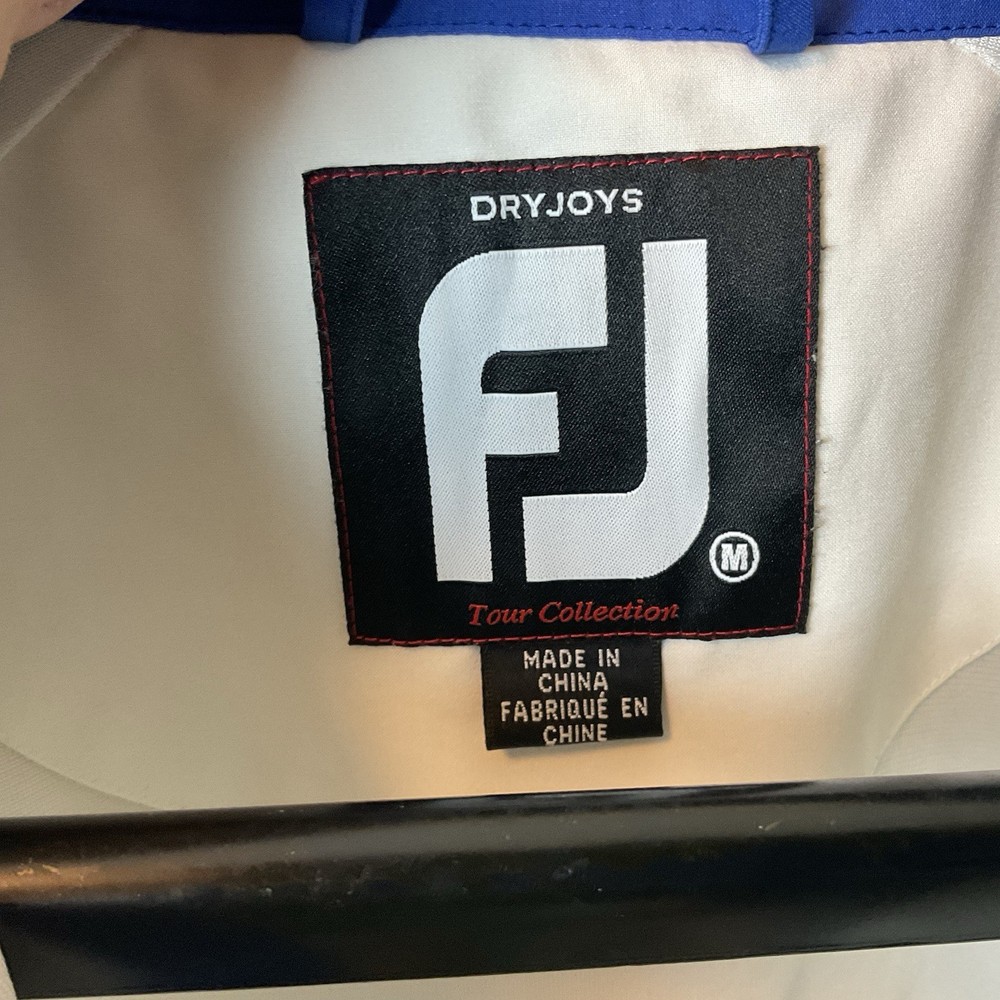 Foot Joy Dry Joy 1/2 Zip Windbreaker Pullover Mens M White Lined Polyester