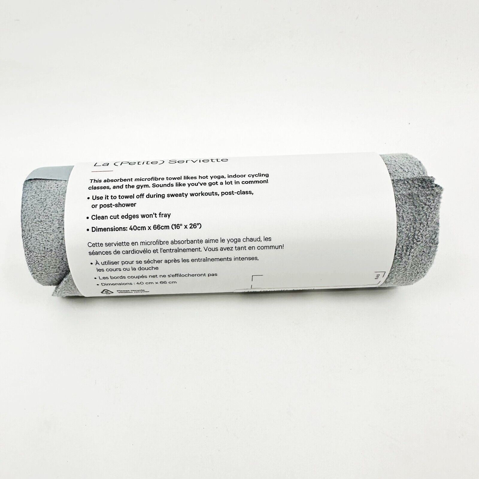 Lululemon The Towel 16" x 26" Hail Grey Small Yoga Biking Gym