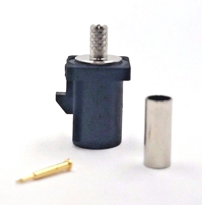 10pcs Fakra Straight Plug Crimp for RG174 Key Code: A (Black)