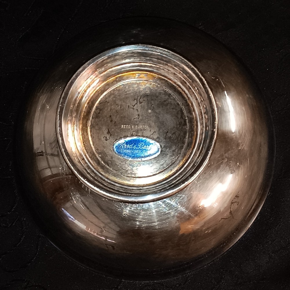 Reed & Barton Silver Bowl 104 Blue Interior 8" Diameter Decorative Tableware
