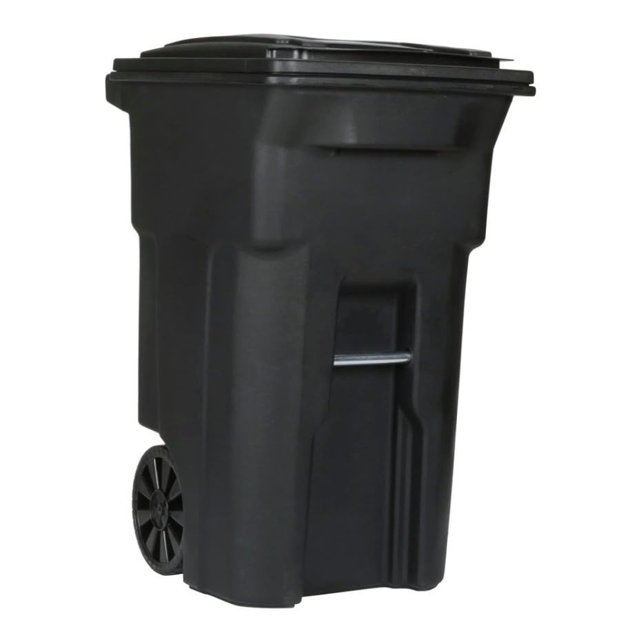 64 Gallon Garbage Cans Trash Cans 2 Rugged Wheels Ergonomic Handle and Lid Heavy