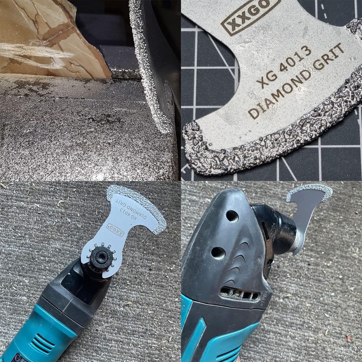 XXGO 4 Pcs Oscillating Multi Tool Grout Remover Blade - 4 Pcs, Silver