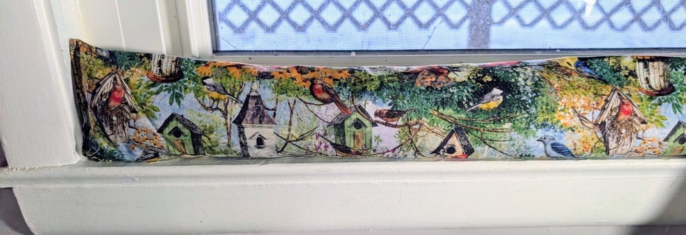 Door Draft Stopper, Cedar Filled, Draft Stopper, Draft Stopper, Birds