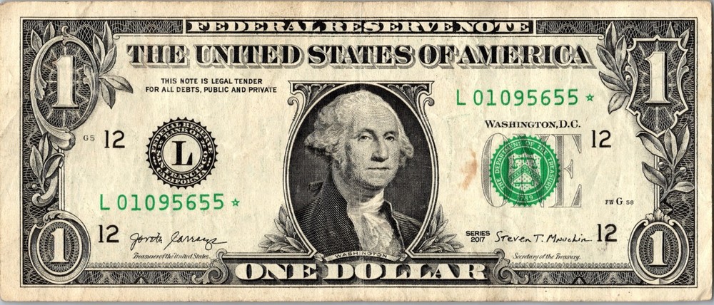 2017 L Star note Fancy Serial Number Regular Run