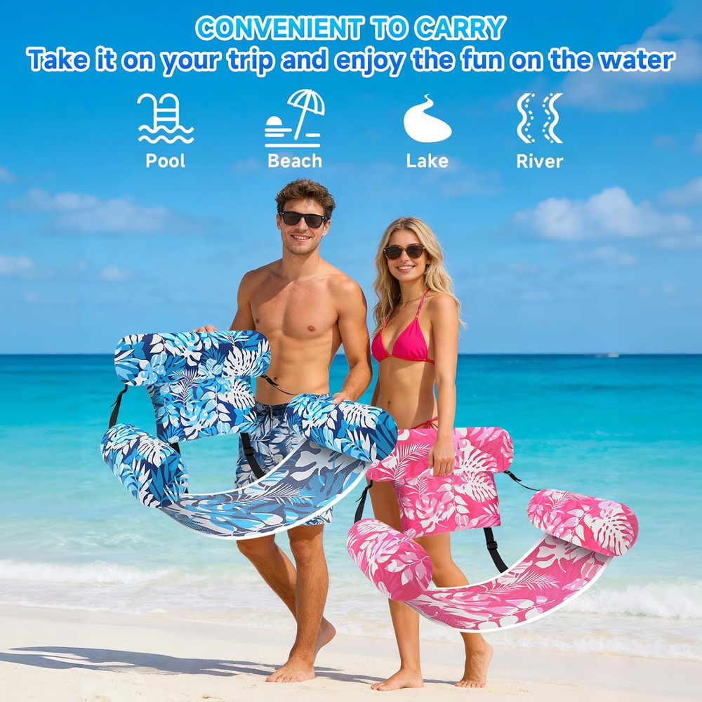 Pool Floats Adult, 3Pack/2Pack/1Pack Adjustable Heavy Duty Inflatable Pool Float