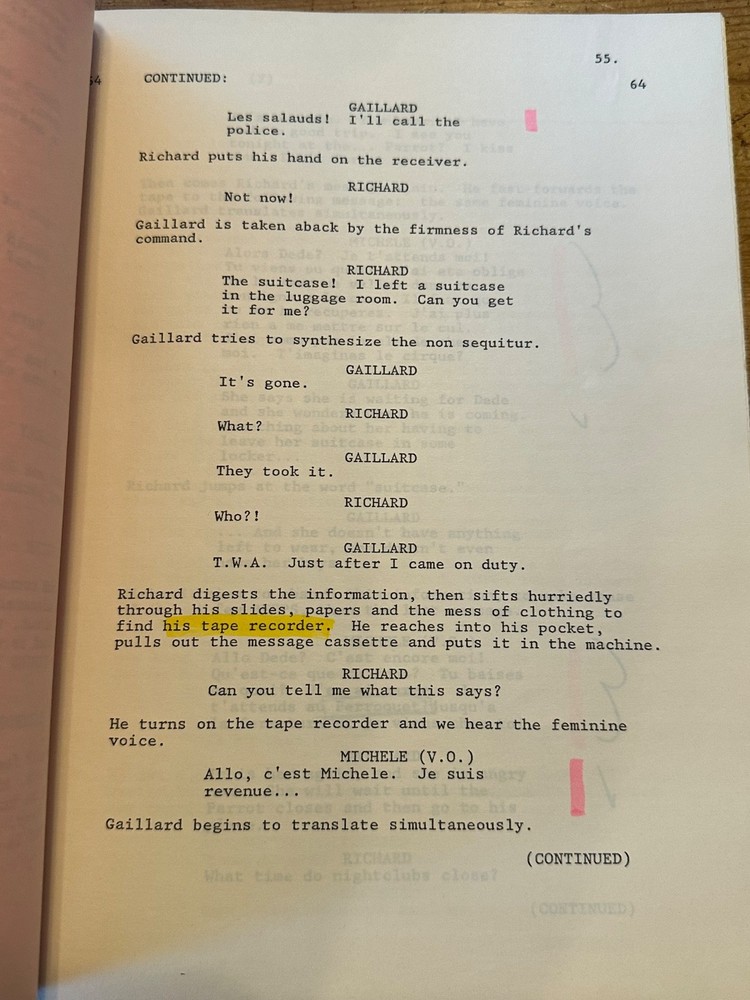FRANTIC MOVIE ORIGINAL SCREENPLAY SCRIPT HARRISON FORD
