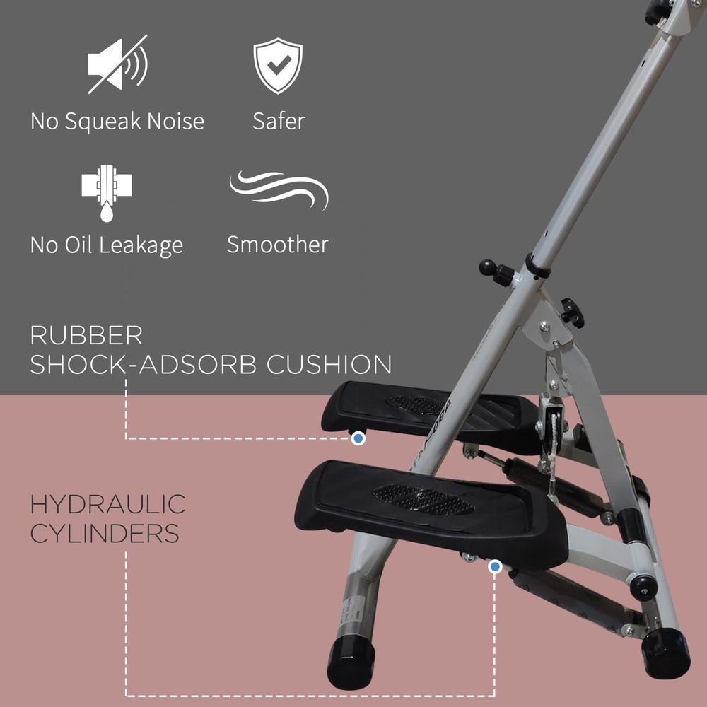 Soozier Stepper Exercise Machine, Stair Stepper with Handlebar, Black