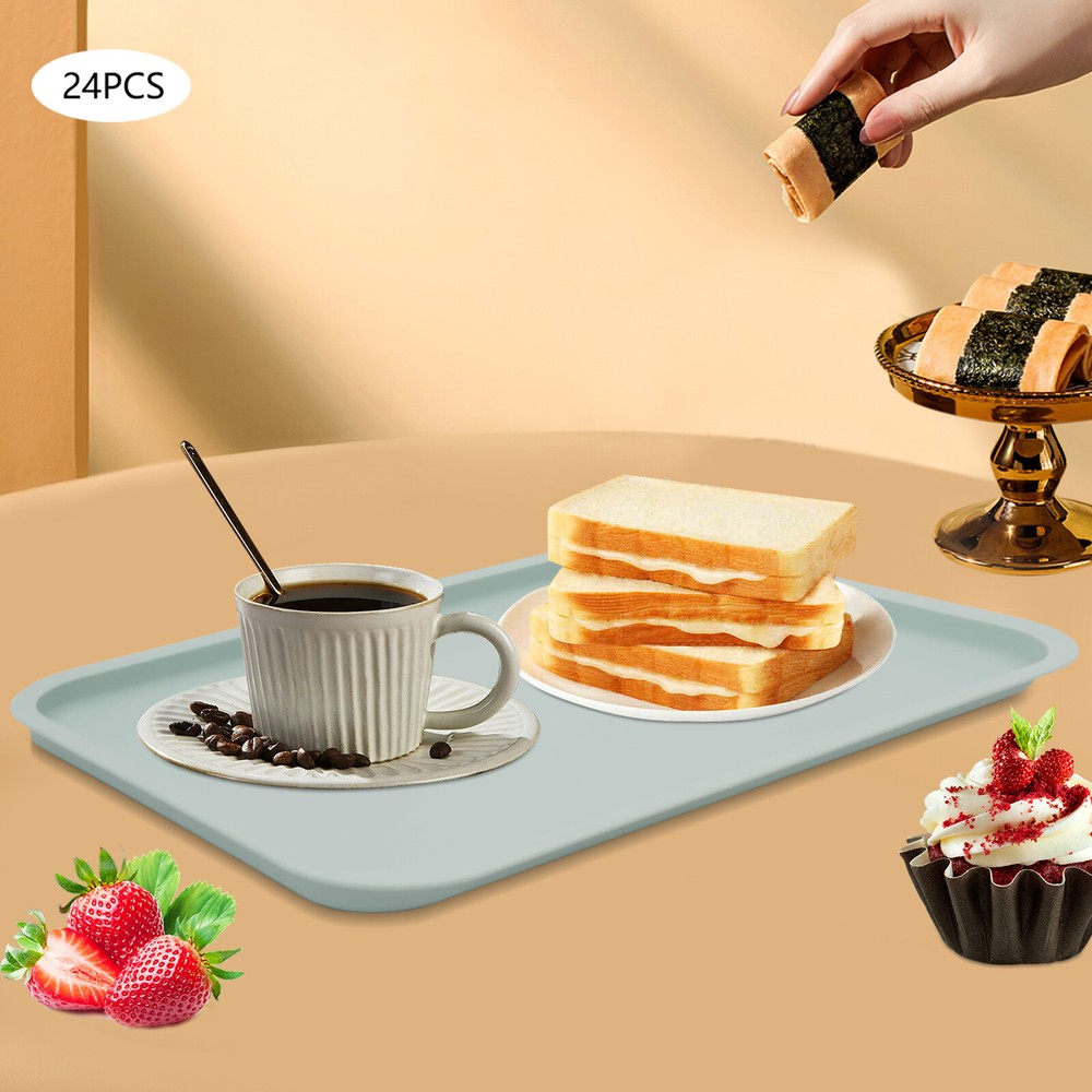 24 Pack Fast Food Tray 13.39" x 9.45" for Cafeteria Restaurant