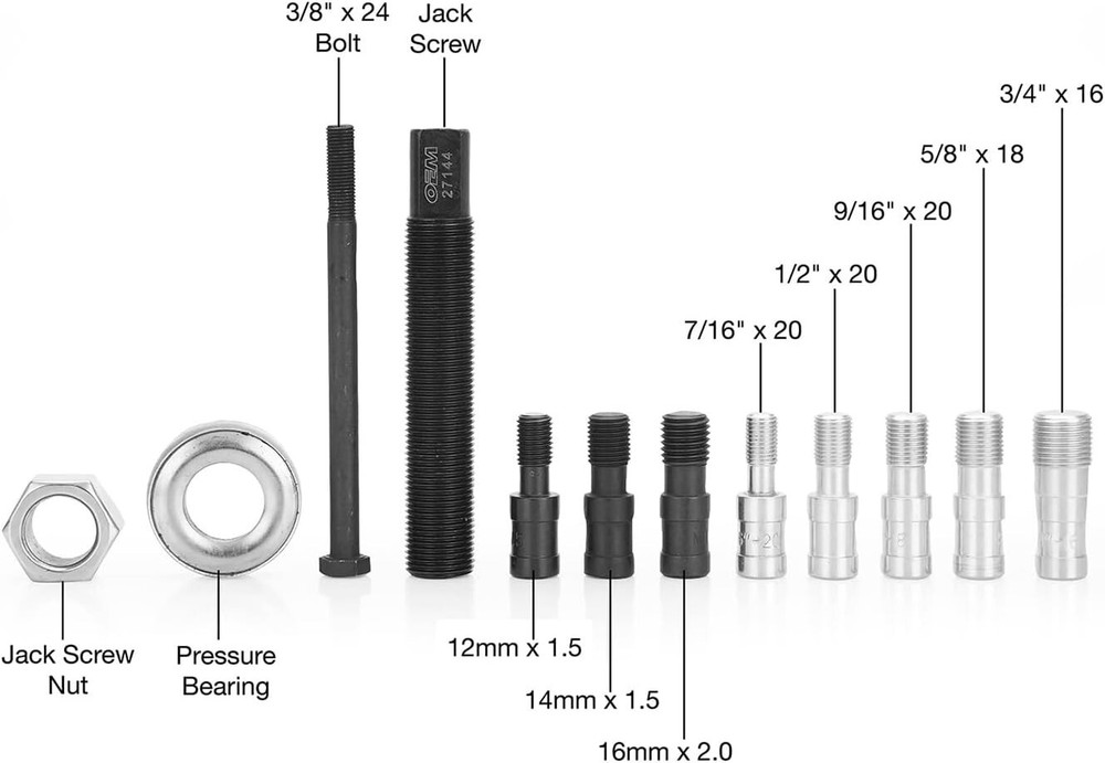 27144 Harmonic Balancer Installer Too, Color-Coded Adjustable Sleeves, 9 Count T