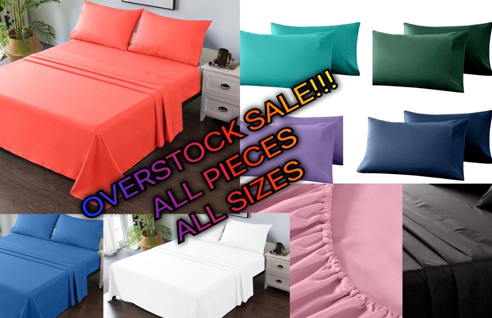 Superb Bed Sheet Set, Fitted, Flat, Pillowcases - Breathable & Soft, Deep Pocket