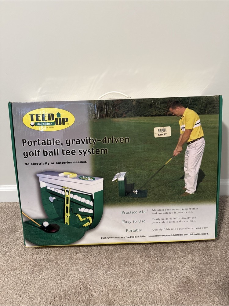 Golf Teed Up Home Driving Range with Gravity Feed Ball Tee Practice System