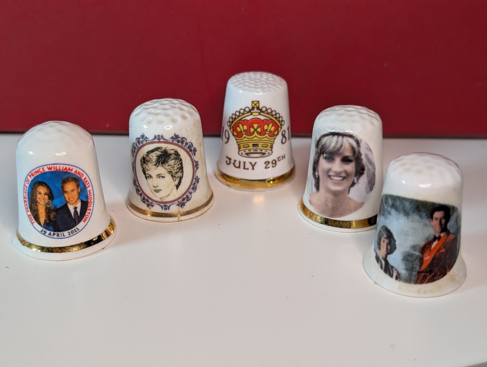 Princess Diana William & Kate Thimble Bundle X5 Bone China