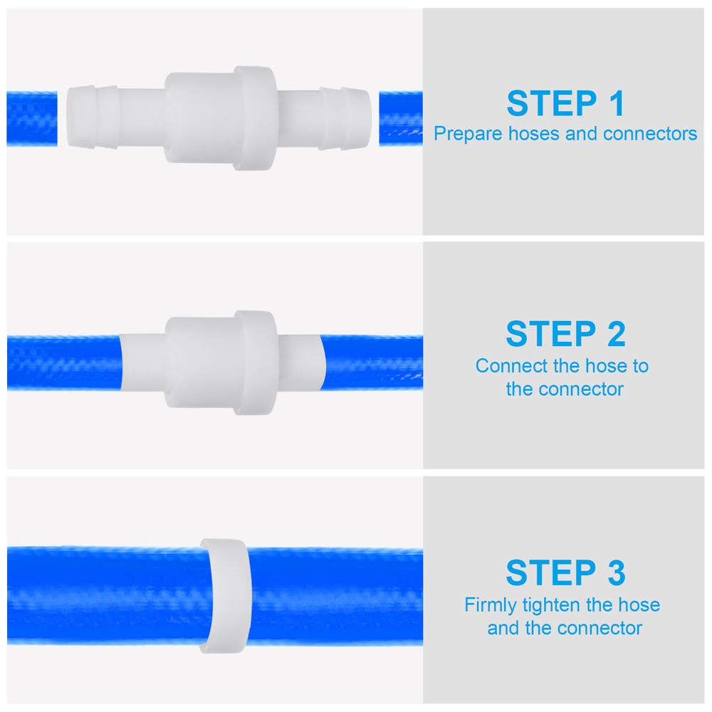 2Pack 1/2" Plastic One Way Inline Check Valve, Barb Hose Non Return White