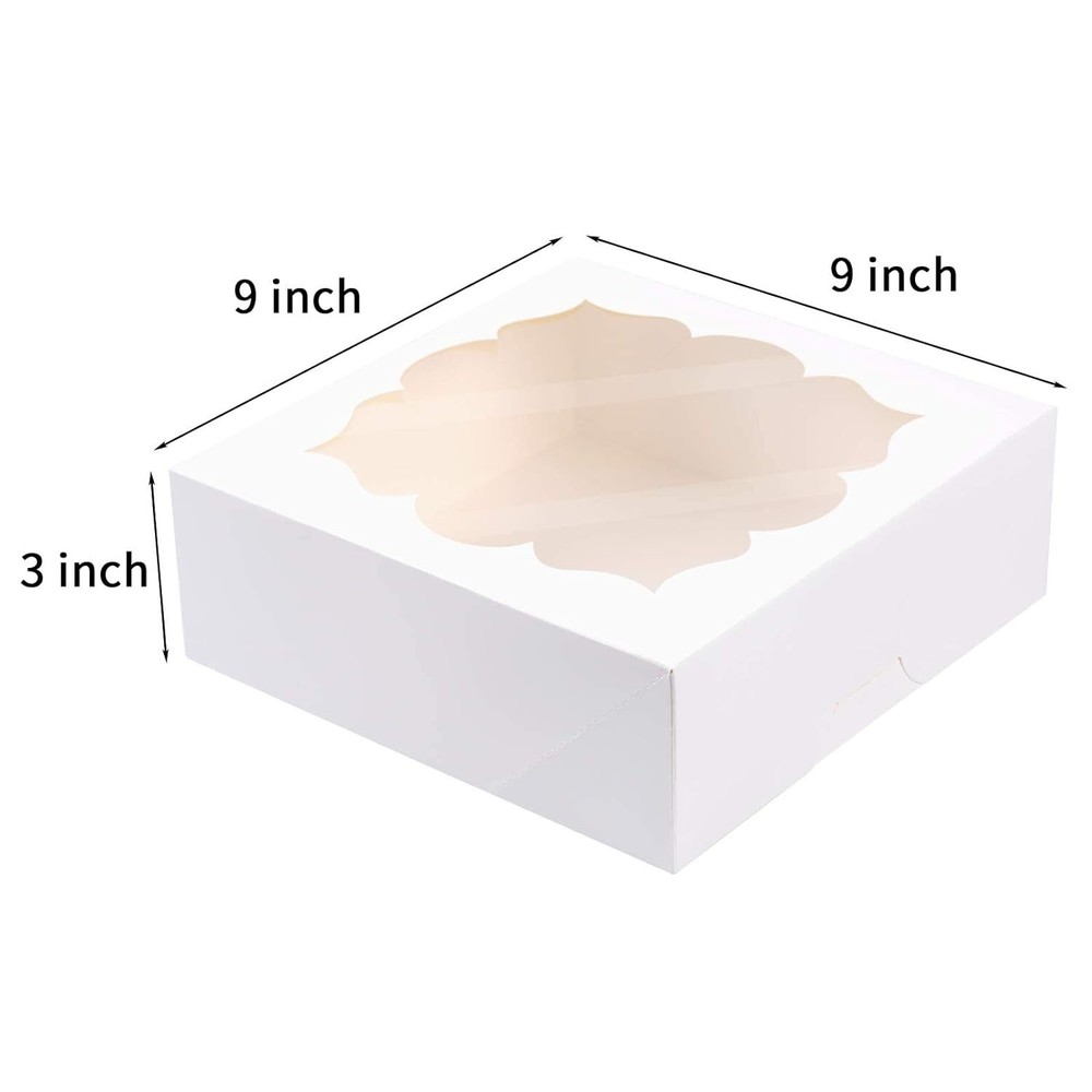 20 Pack Pie Boxes Cake Bakery with Window Pastry for White