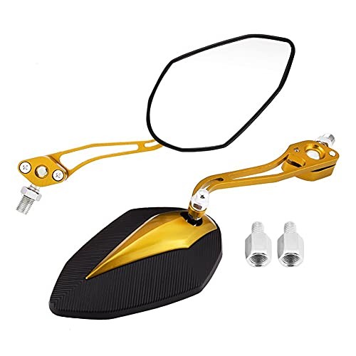 Universal Motorcycle Mirrors, Adjustable Side Mirrors, Rustproof Yellow