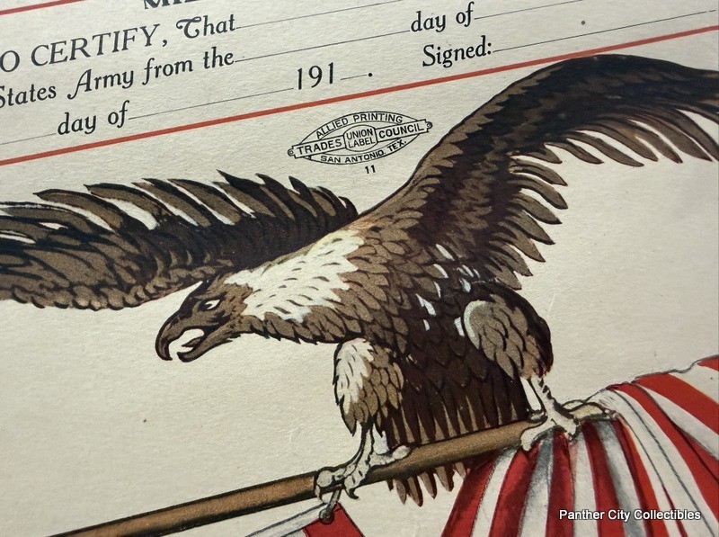 Original WWI Camp Travis San Antonio Texas Army Roster Poster Field Artillery