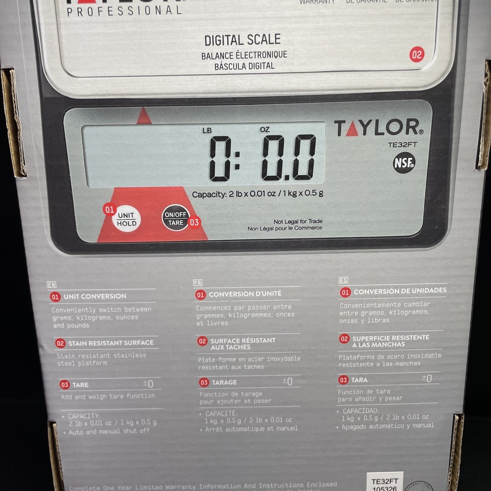 Control Kitchen Scale Compact Digital Portion Universal AC Adapter Included