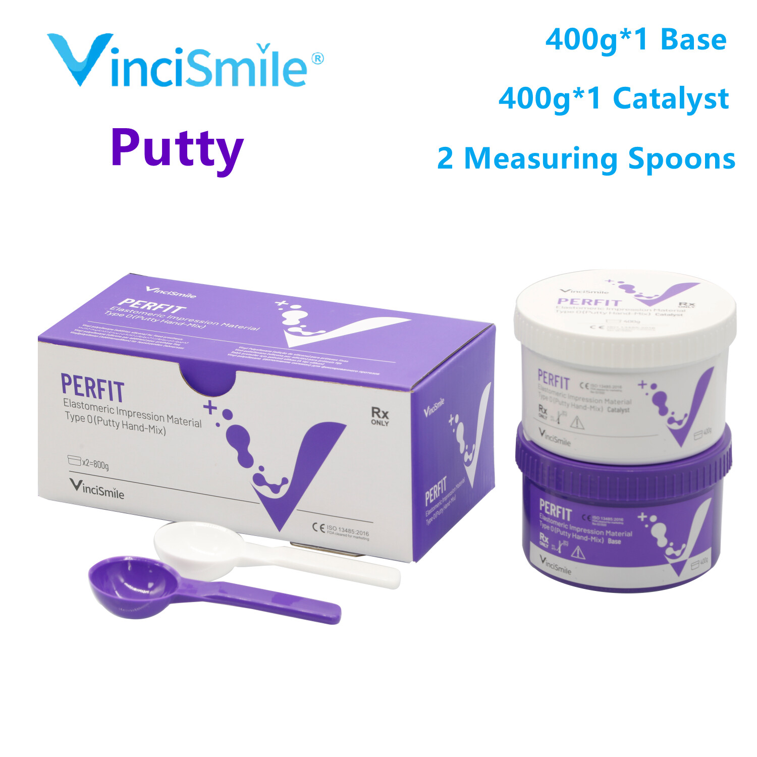 PERFIT Dental Putty PVS VPS Impression Material Base Normal/Fast Set 2 x 400g
