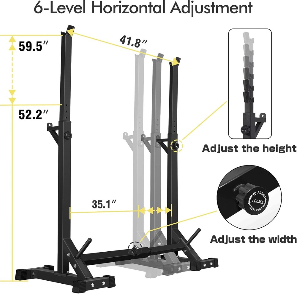 Adjustable Squat Rack Stand Multi-Function Barbell Rack Weight Lifting Gym