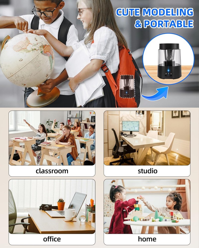 ZMOL Electric Rechargeable Pencil Sharpener, Automatic A-black