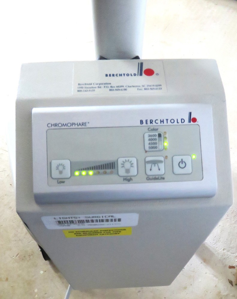 Chromophare E558 Exam Light, Light Emitting Diode, Berchtold Devon FloorStanding