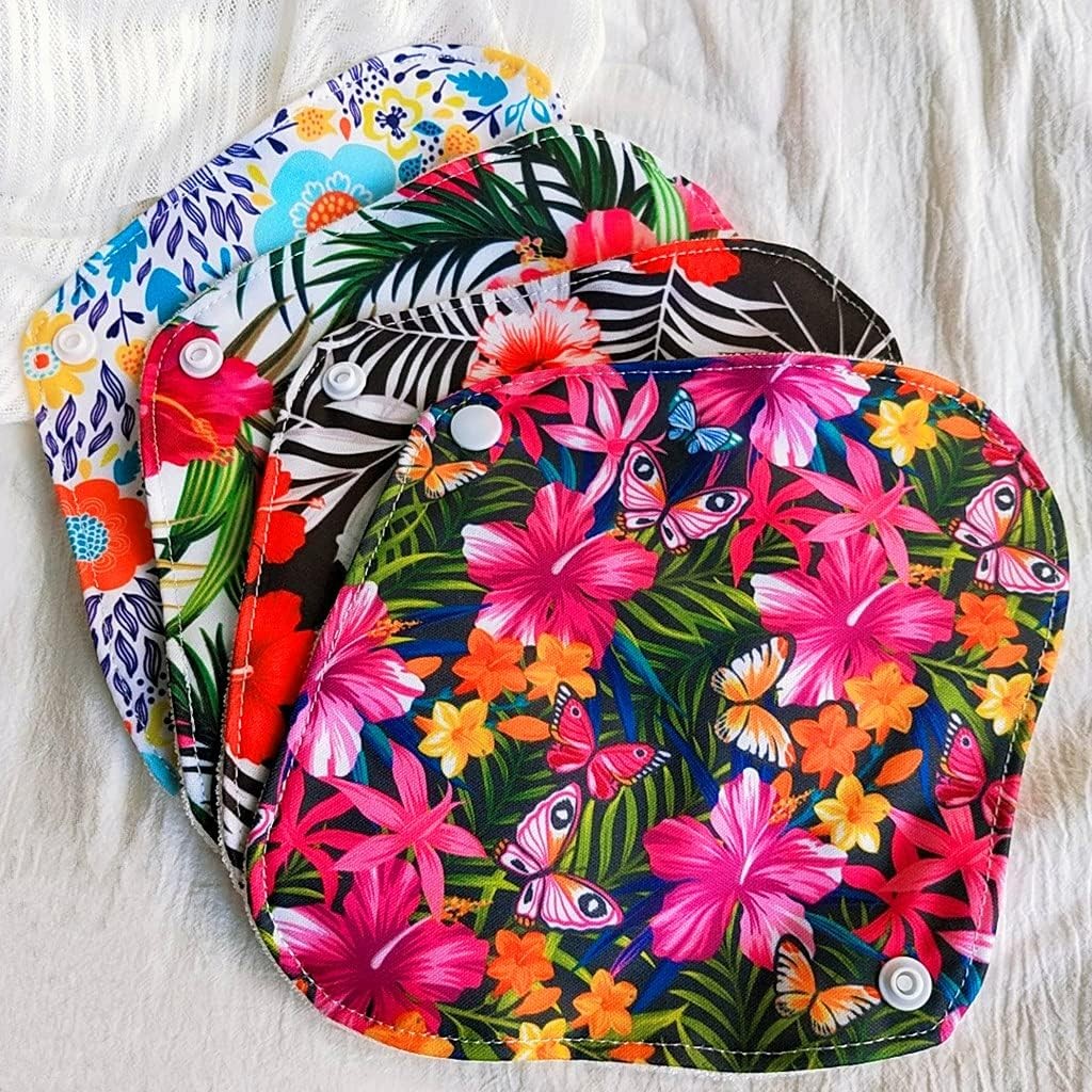 7pcs Set Reusable Women Menstrual Pads Including 1pc Mini Wet Bag +6pcs Reusable