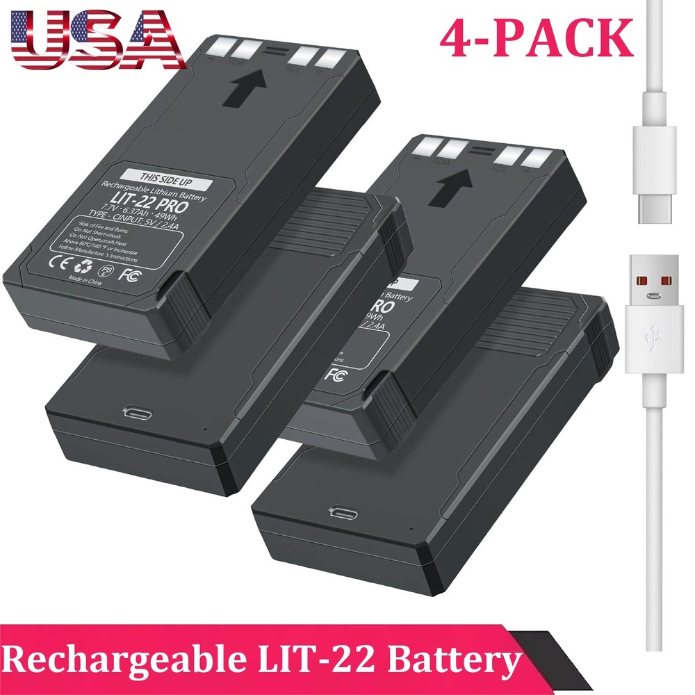 4-PACK New Rechargeable LIT-22 Battery For Trail Camera Flex-M Flex G-36 Replace