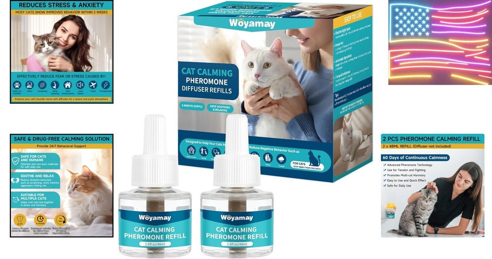 Cat Calming Diffuser Refills - Cat Pheromones Calming Diffuser for Cats Relie...