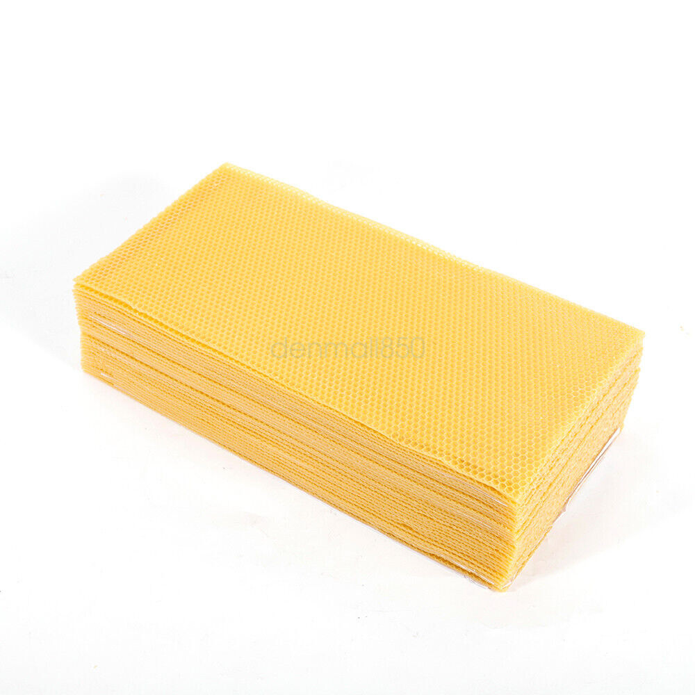 60Pc 7.7*16.3" Honeycomb Wax Frames Beekeeping Foundation Honey Bee Hive Tools