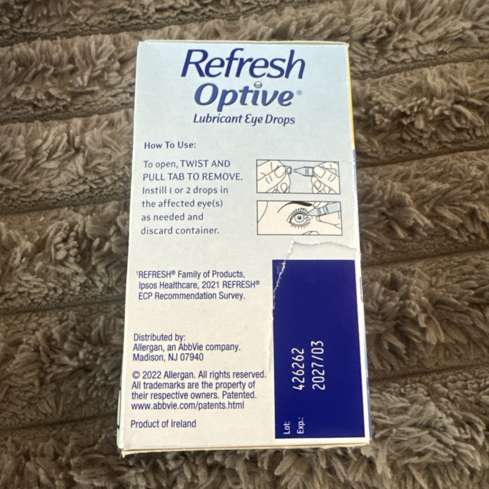 Refresh Optive Lubricant Eye Drops - 60 Vials Expiration: