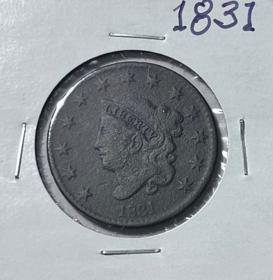 1831 coronet head large cent