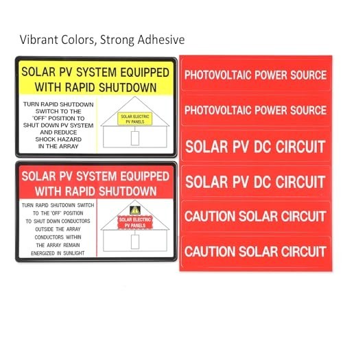 Solar System Installer Label Kit | 2020 & 2017 Code | Electrical Safety Stickers