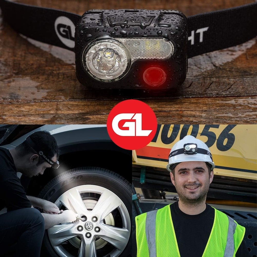 GearLight V500 LED Headlamp Flashlight [2 PACK] Running, Camping & Reading Head