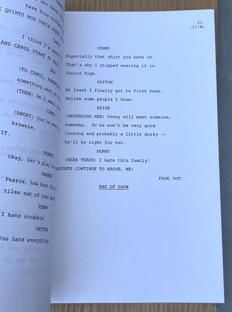 2004 Quintuplets Television TV Sitcom Original Pilot Episode Script The Quints