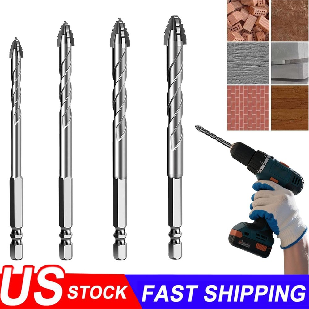 4X Eccentric Drill Bit Set Four-Flute Sawtooth Eccentric Drill Bit High Hardness
