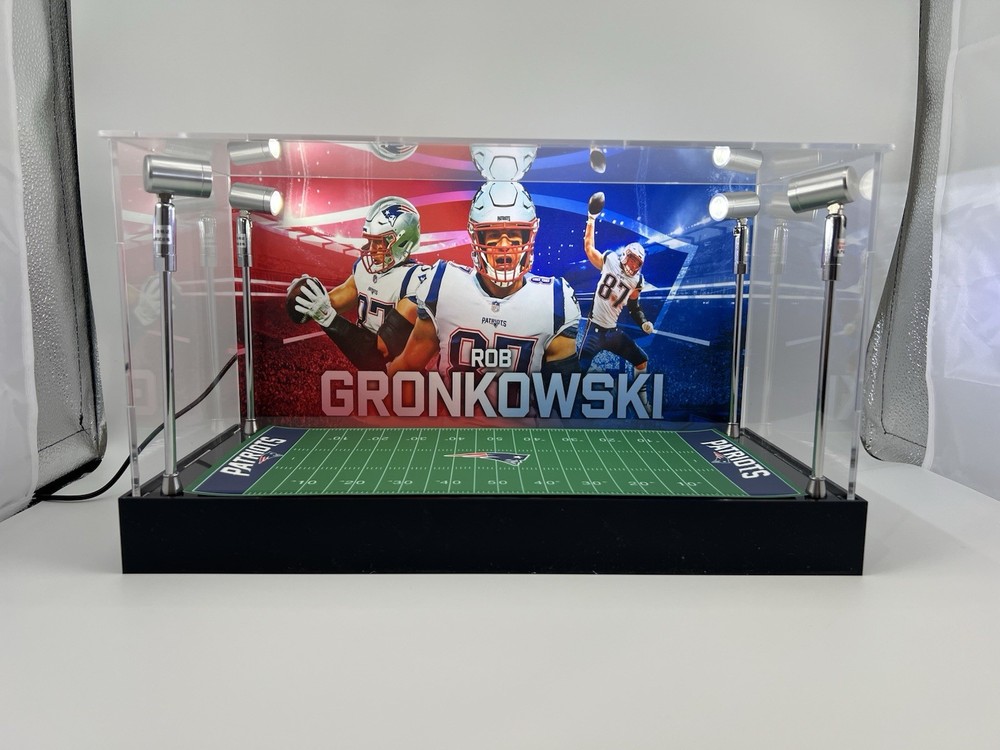 Rob Gronkowski - Patriots - Custom 2 Mini Helmet Display Case W/ LED Lights