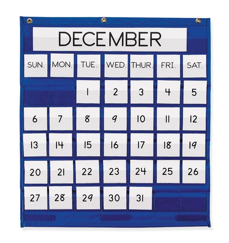 MONTHLY CALENDAR POCKET CHART BY PACON