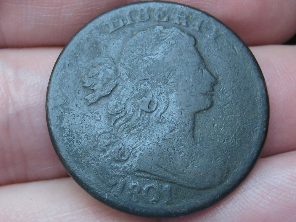 1801 Draped Bust Large Cent Penny- Fine/VF Reverse Details