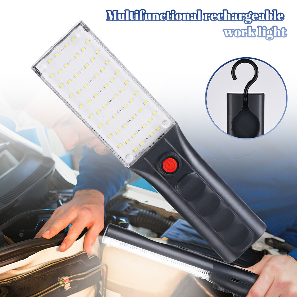 2PCS Rechargeable Work Light Portable LED Magnetic Flashlight & Hanging Hook
