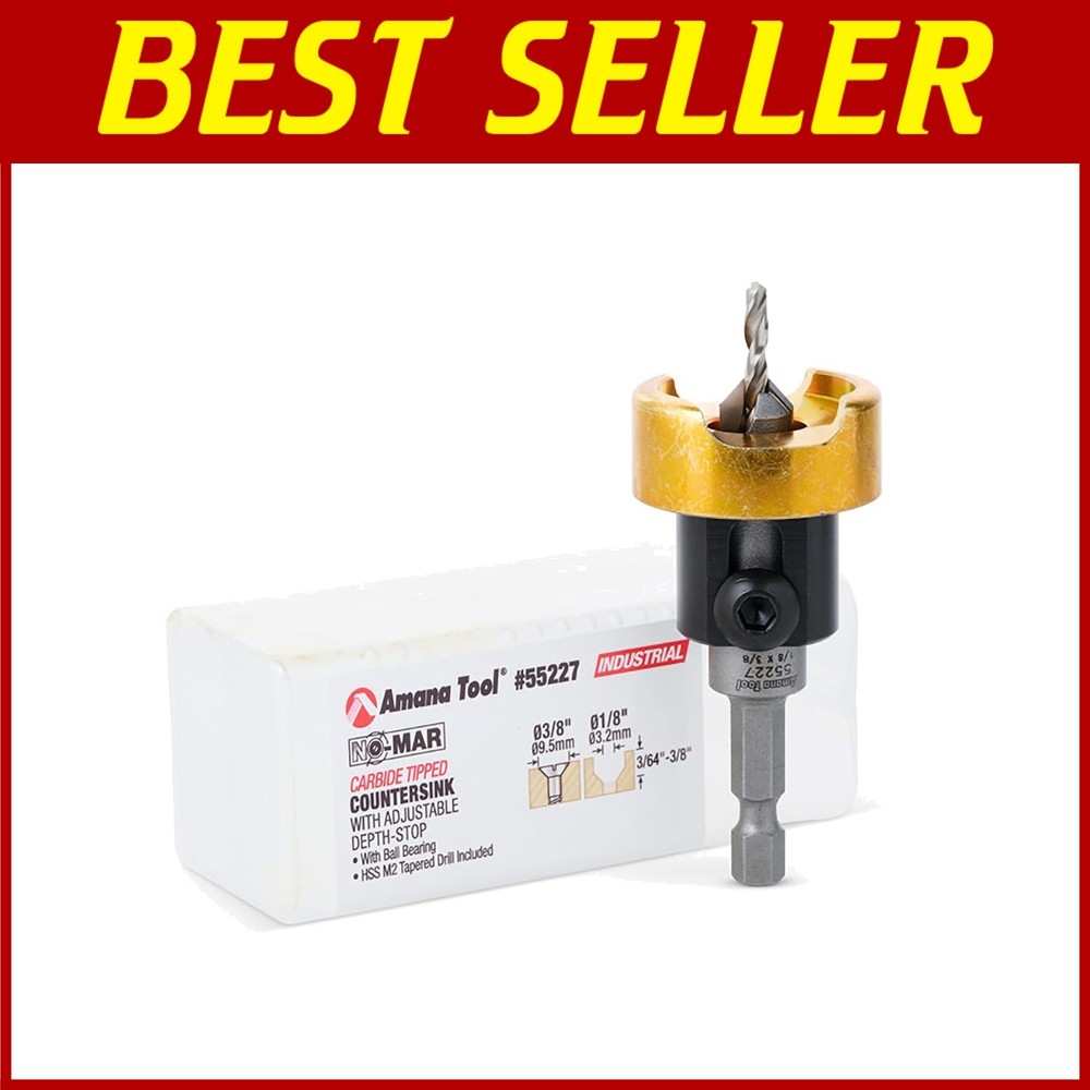 Carbide Tipped Countersink Drill Set with Depth Stop