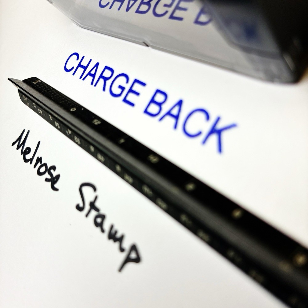 Charge Back Rubber Stamp Blue Ink Self Inking Ideal 4913