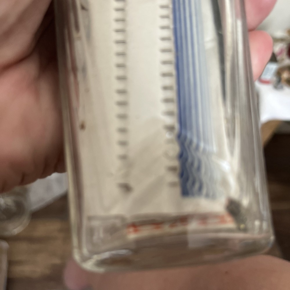 VINTAGE GLASS BOTTLE - SKYSCRAPER STEP DESIGN