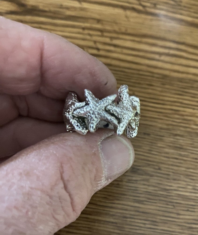 Thick Starfish Band Sterling