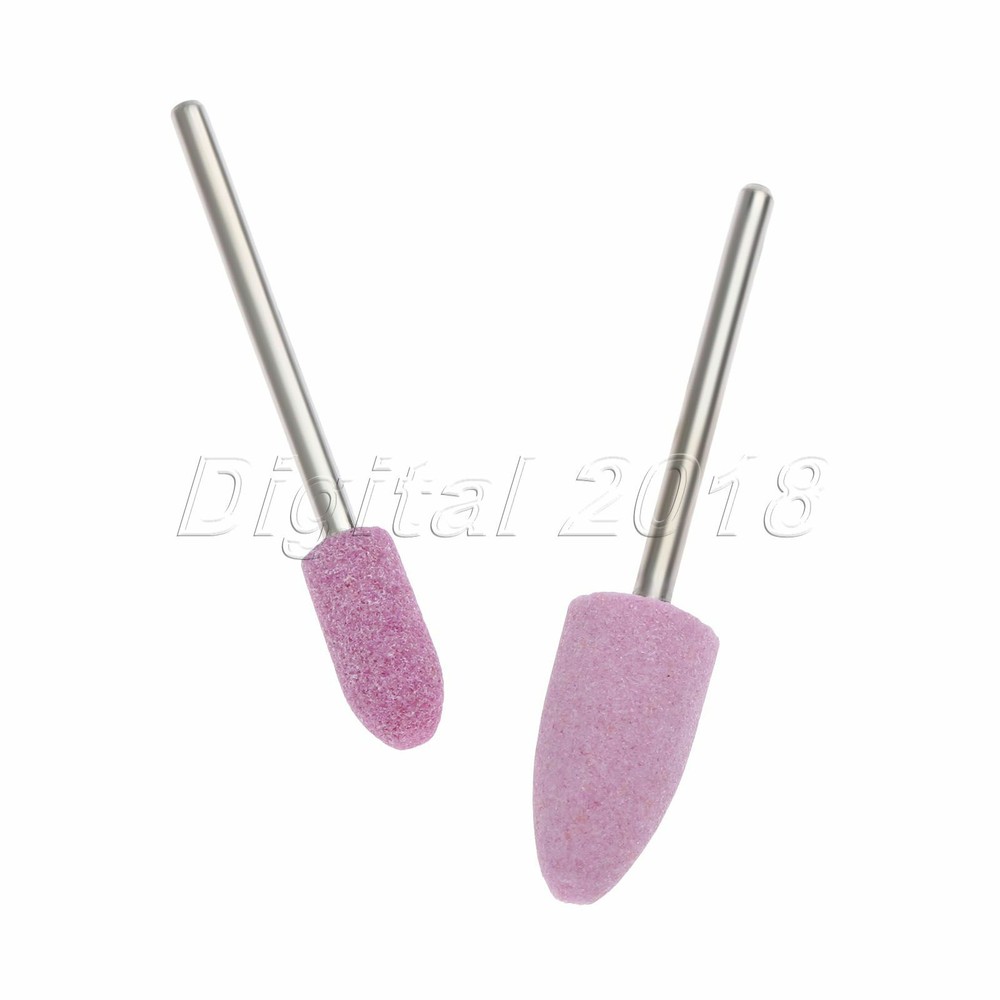 Red Corundum Mixed Shape Drill Bits Point Grinding Head Nail Tip Buffer Tool 10x