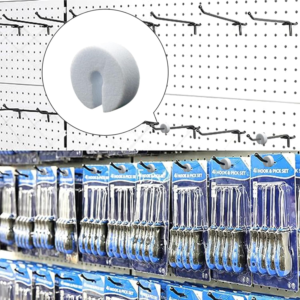 100 PCS Peg Hook Stoppers, Inventory Control Clips for 1/4 Pegboard Hooks and Sl