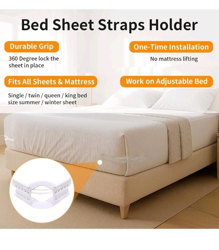 Bed Sheet Holders for Corners, Adjustable Lock Sheet Holders, Fitted Sheet...