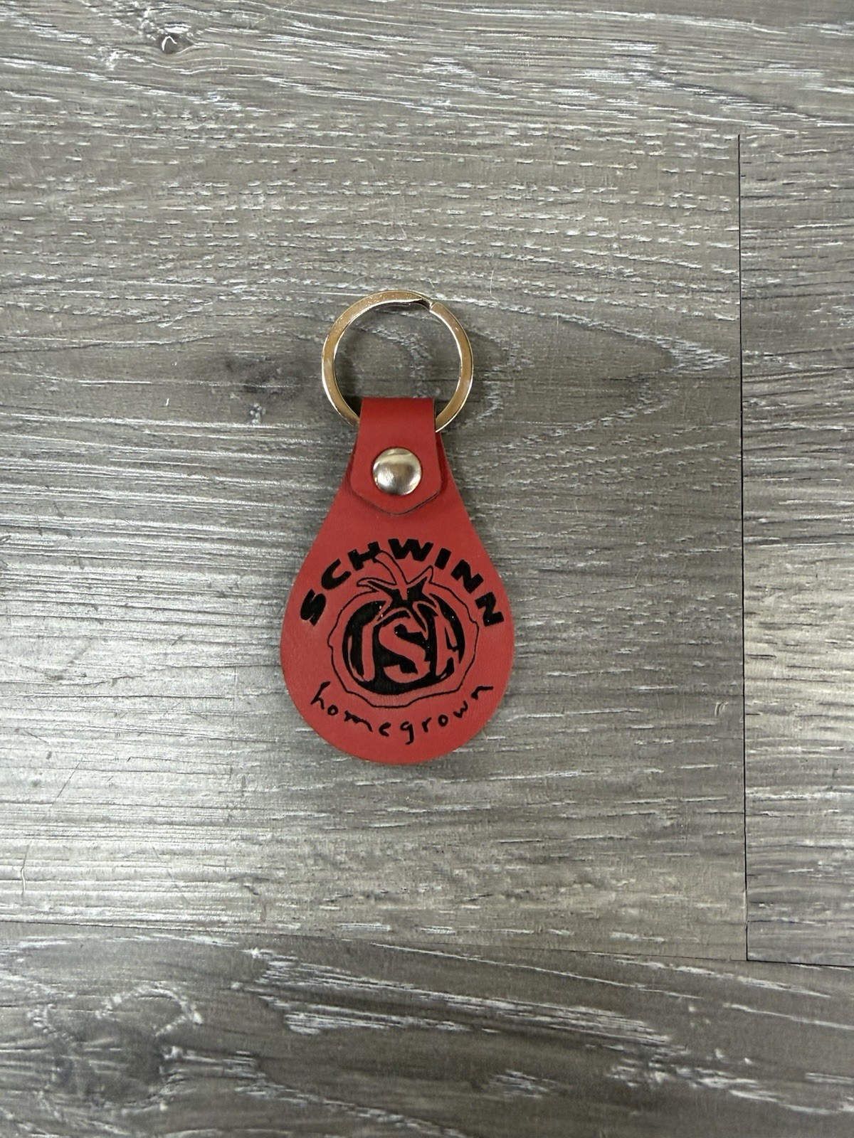 Schwinn Homegrown Keychain Vinyl Leather Red Bike
