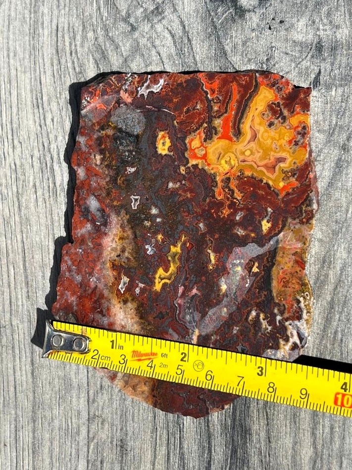 Rare Old Stock Persian Lace Jasper Hematite - Morocco 4.5"x3.5" Agate Rough Slab