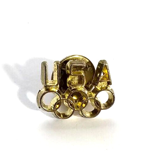 Gold USA Olympic Label Pin